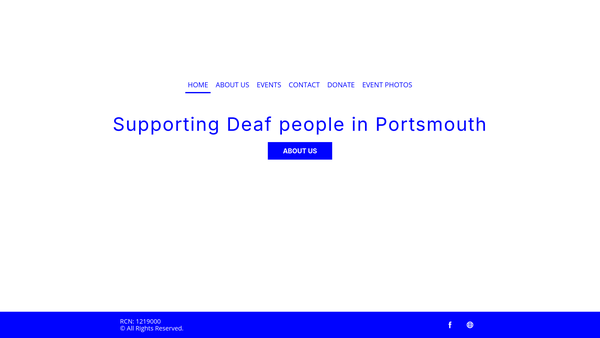 Screenshot of the Portsmouth Deaf Community Trust website