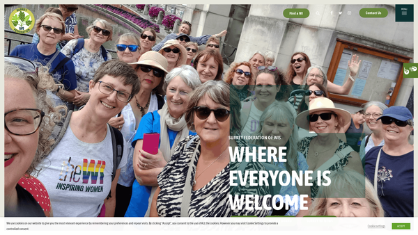 Screenshot of the The Cheam Women's Institute website