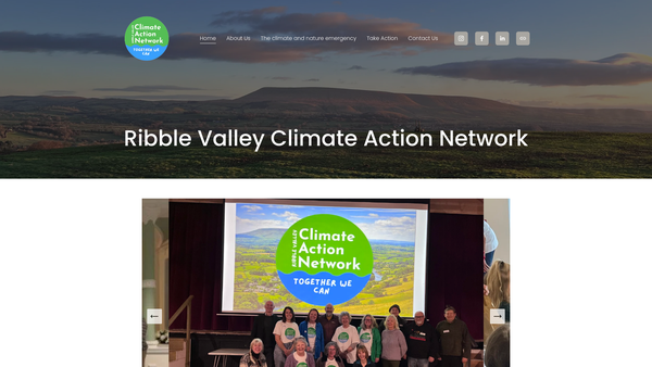 Screenshot of the Ribble Valley Climate Action Network website