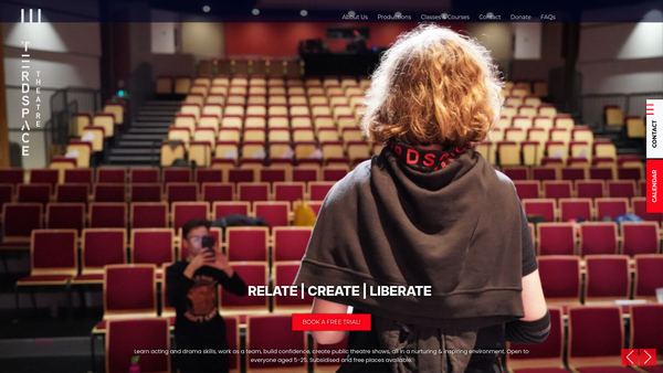 Screenshot of the Thirdspace Theatre website