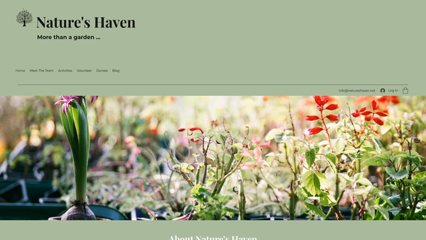 Screenshot of the Nature's Haven website