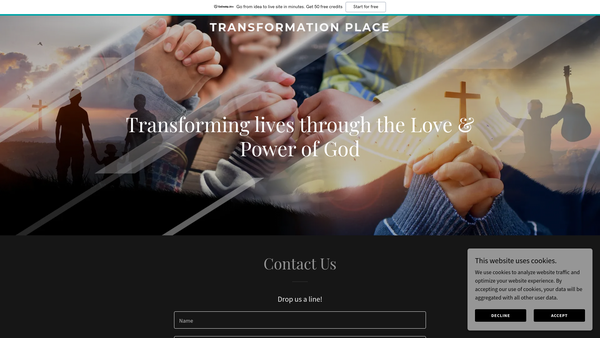 Screenshot of the Transformation Place website