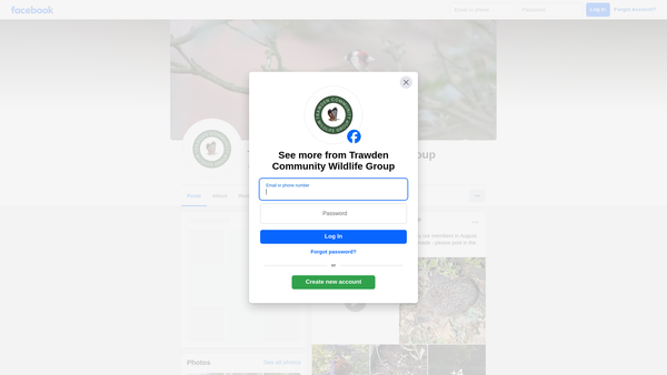 Screenshot of the Trawden Community Wildlife Group website