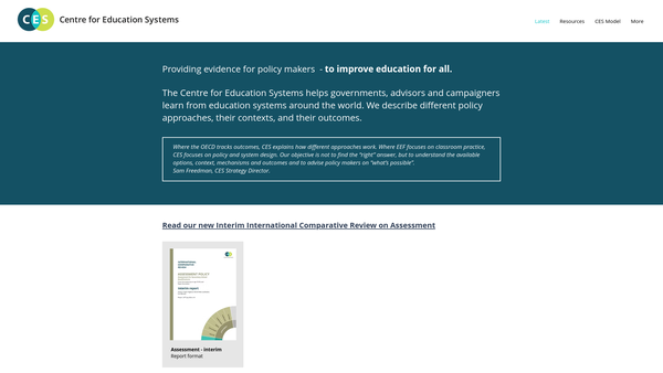 Screenshot of the The Centre For Education Systems website