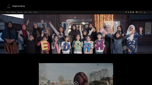 Screenshot of the Eidgah Academy website