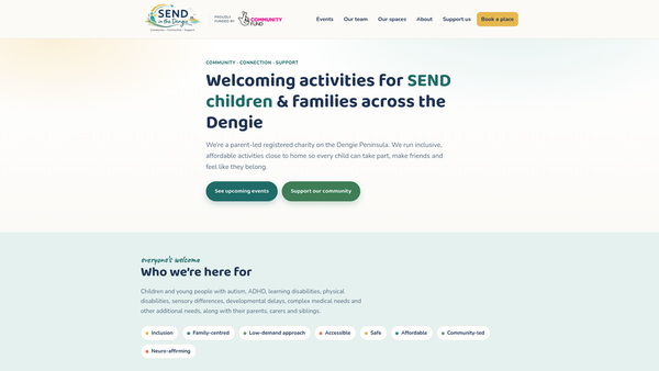 Screenshot of the Send In The Dengie website
