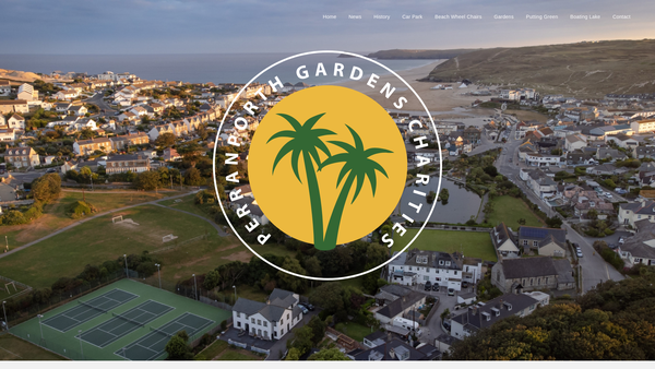 Screenshot of the Perranporth Gardens Charities CIO website