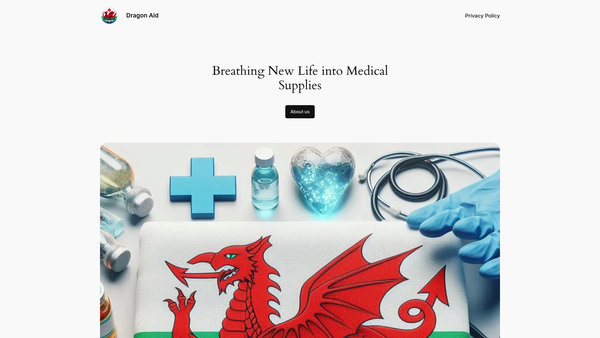 Screenshot of the Dragon Aid website