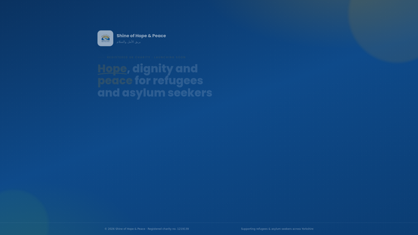 Screenshot of the Shine Of Hope And Peace website