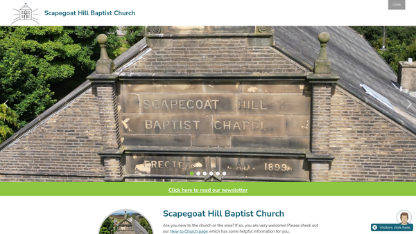 Screenshot of the Scapegoat Hill Baptist Church website