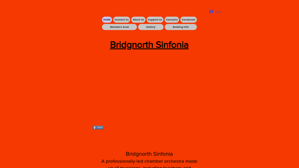 Screenshot of the Bridgnorth Sinfonia website
