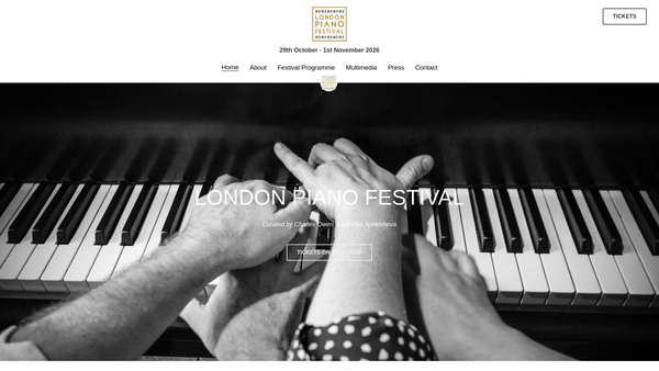 Screenshot of the London Piano Festival website