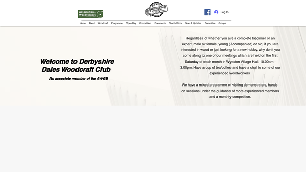 Screenshot of the Derbyshire Dales Woodcraft Club website