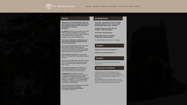 Screenshot of the The Parochial Church Council Of The Ecclesiastical Parish Of Newport With Longford website