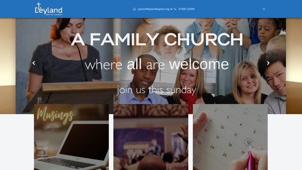 Screenshot of the Leyland Baptist Church website