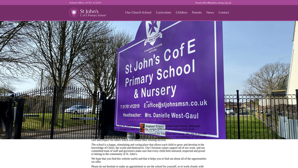 Screenshot of the St Johns Parent Teacher Association website