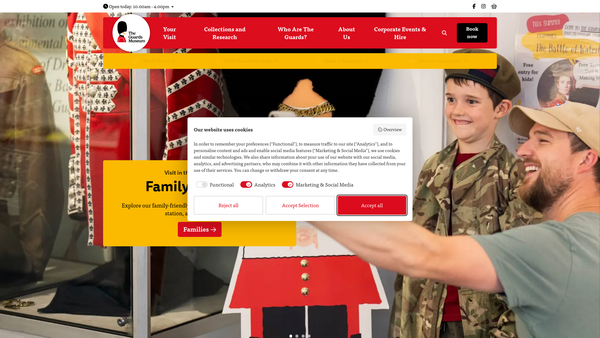 Screenshot of the The Guards' Museum Trust website