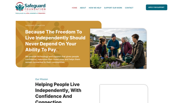 Screenshot of the Safeguard Foundation CIO website