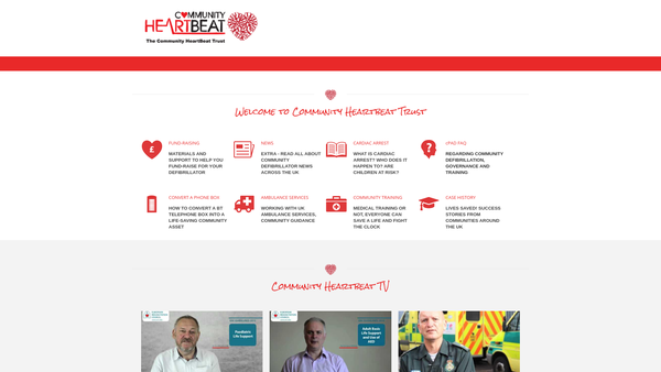 Screenshot of the Community Heartbeat website