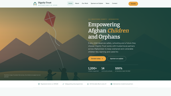 Screenshot of the Dignity Trust website