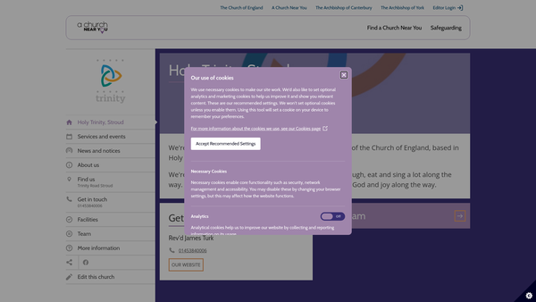 Screenshot of the Pcc Of Holy Trinity, Stroud website