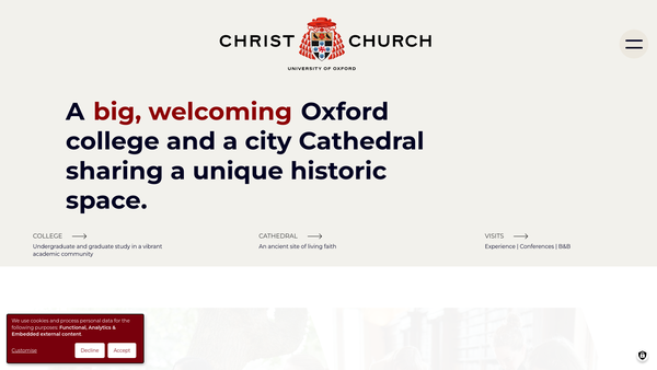 Screenshot of the The Friends Of Christ Church Cathedral website