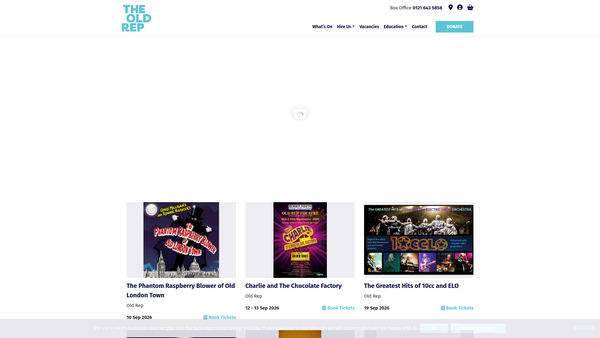 Screenshot of the Old Rep Theatre Limited website