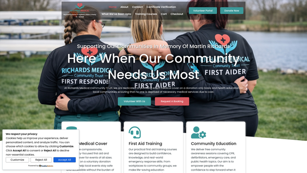 Screenshot of the Richards Medical Community Trust website