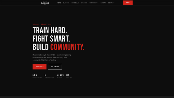 Screenshot of the Marcianno Hub website
