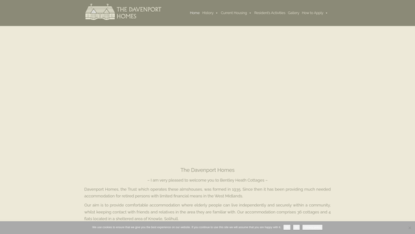 Screenshot of the The Davenport Homes website