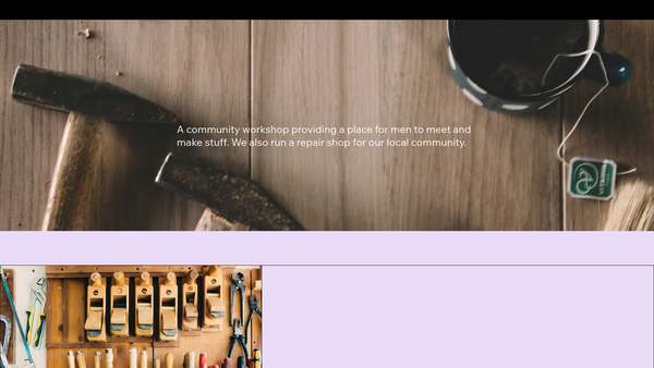 Screenshot of the Ashton Under Hill Men's Shed website