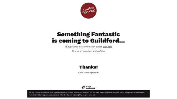 Screenshot of the Something Fantastic Theatre Company website