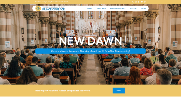 Screenshot of the The Community Of Christ Prince Of Peace website