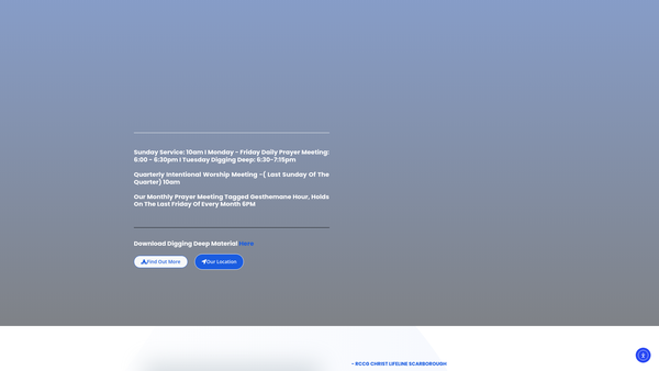 Screenshot of the The Redeemed Christian Church Of God Christlifeline Scarborough website