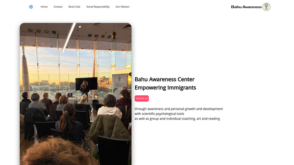 Screenshot of the Bahu Awareness website