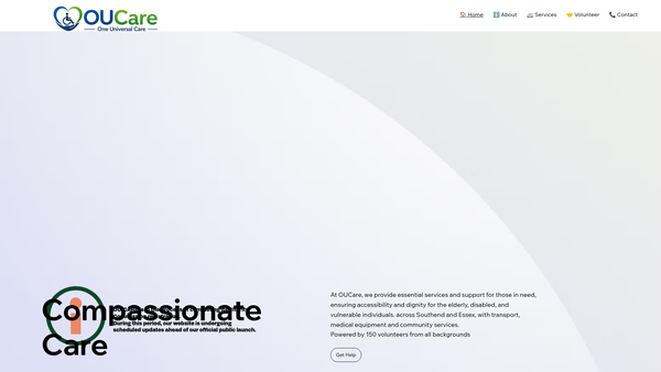Screenshot of the Ou Care website