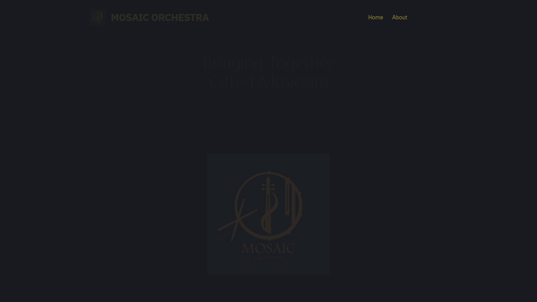 Screenshot of the Mosaic Orchestra website
