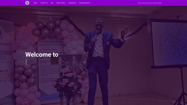 Screenshot of the The Redeemed Christian Church Of God, Solution Centre Carlisle website