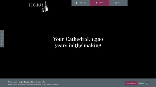 Screenshot of the The Dean And Chapter Of Llandaff Cathedral website