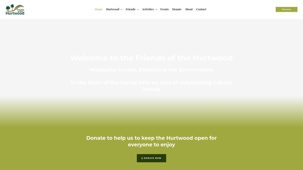 Screenshot of the Friends Of The Hurtwood website