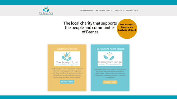 Screenshot of the The Barnes Fund website