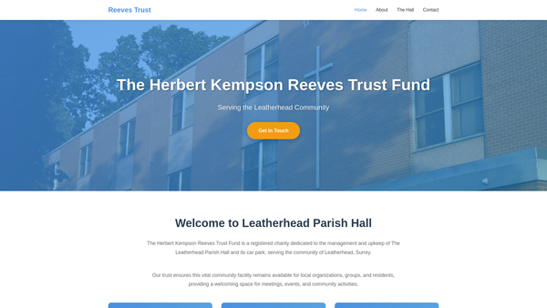 Screenshot of the The Herbert Kempson Reeves Trust Fund website