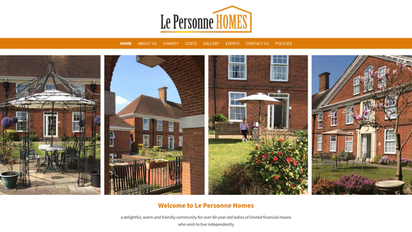 Screenshot of the The Mrs Henrietta Frances Le Personne Benevolent Trust website