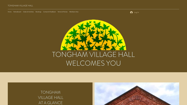 Screenshot of the Tongham Village Hall website