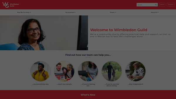 Screenshot of the Wimbledon Guild Of Social Welfare (Incorporated) website