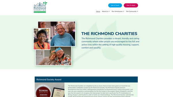 Screenshot of the Richmond Charities website