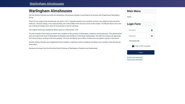 Screenshot of the Harman Atwood For Almshouses And Curates House website