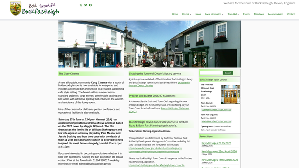Screenshot of the Town Hall And Institute website
