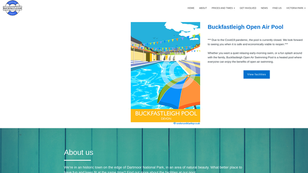 Screenshot of the Victoria Park, Buckfastleigh website