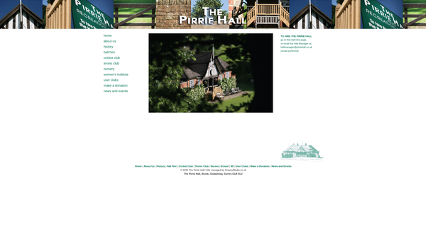 Screenshot of the Pirrie Hall And Recreation Ground website